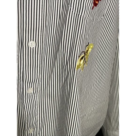 Vintage Mili Designs Stripe Button Down Butterfly / Rhinestone Blouse 1X - Picture 4 of 9